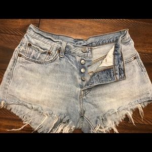 Levi’s distressed shorts